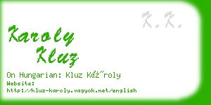 karoly kluz business card